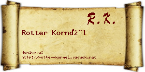 Rotter Kornél névjegykártya